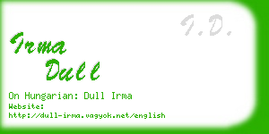 irma dull business card